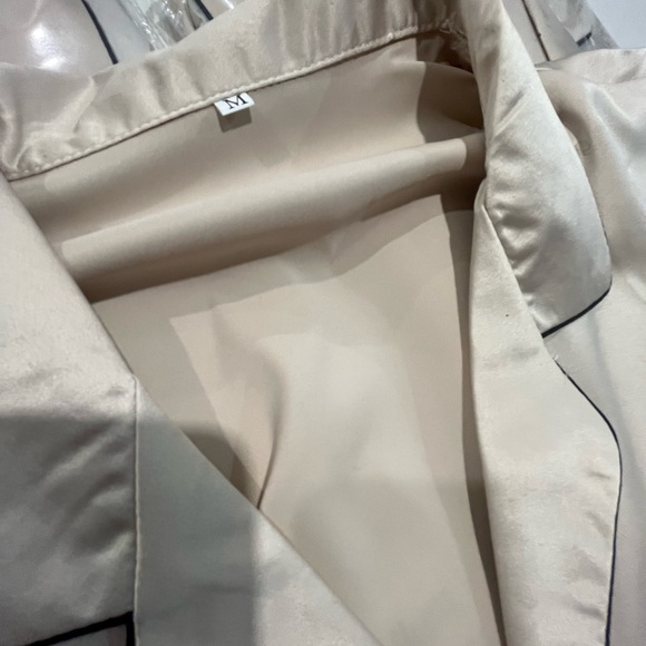 NEW Satin PJ’s in Champagne With Black Piping. - Picture 9 of 11